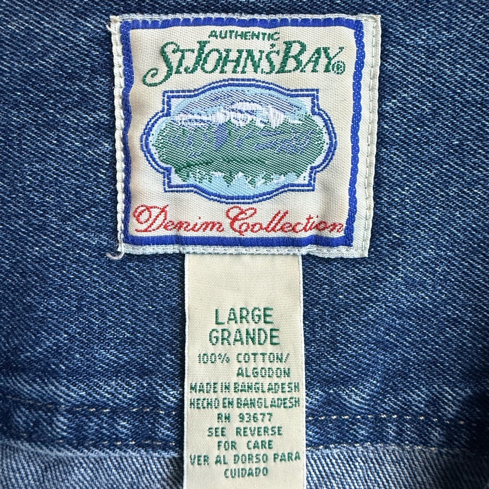 St. John’s Bay Denim Button-Up Vest 100% cotton - Picture 3 of 5